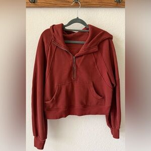lululemon Scuba Oversized Half-Zip Hoodie in Date Brown (Rust)